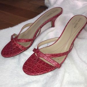 Kate Spade Red Crocodile Kitten Heels
